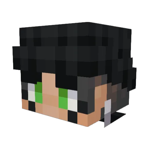 MeowKolzy Minecraft avatar head, 3D render