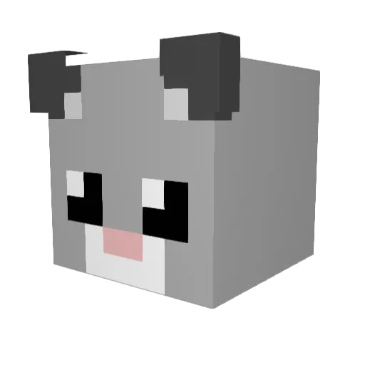 MeowMania Minecraft avatar head, 3D render