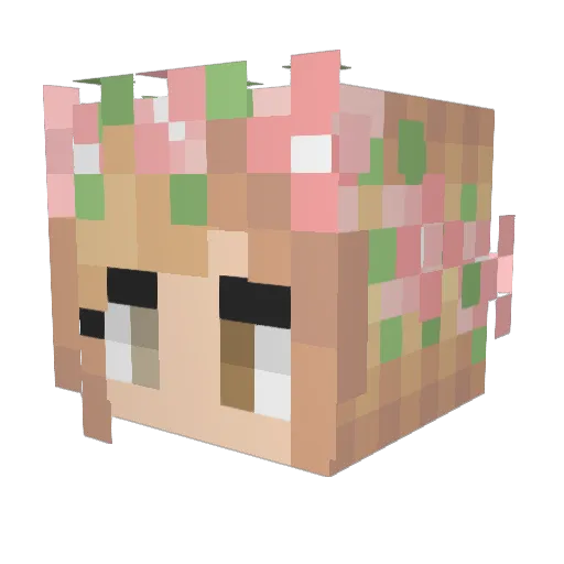 MeowMashka Minecraft avatar head, 3D render
