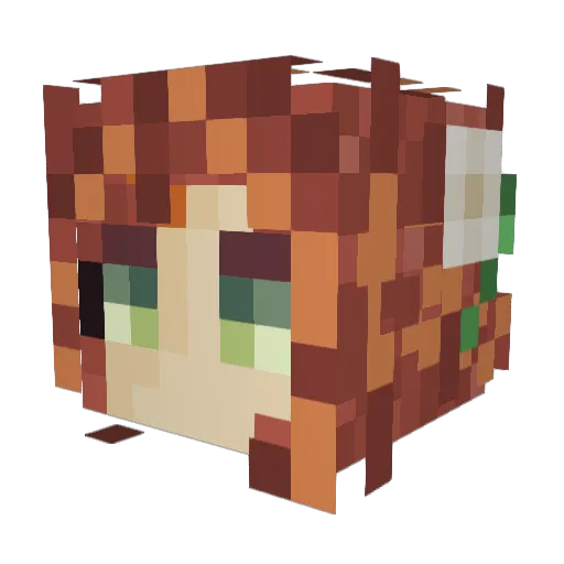 MeowMeowPop Minecraft avatar head, 3D render