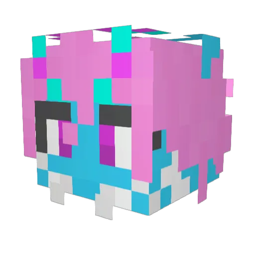 MeowMeth Minecraft avatar head, 3D render