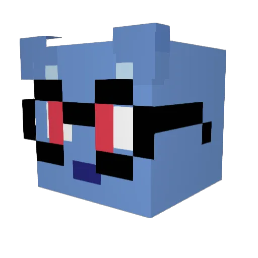 MeowPrime Minecraft avatar head, 3D render