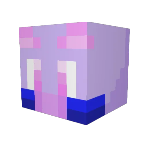 Meowass Minecraft avatar head, 3D render