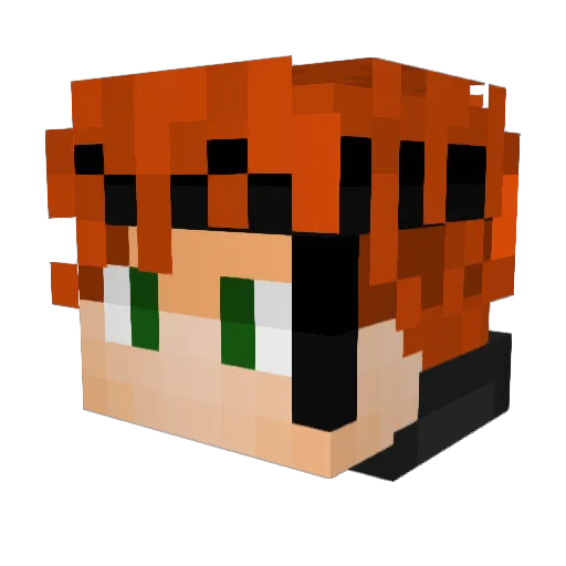 MeowingKing Minecraft avatar head, 3D render