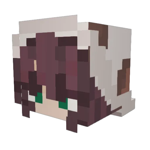 Meowish Minecraft avatar head, 3D render