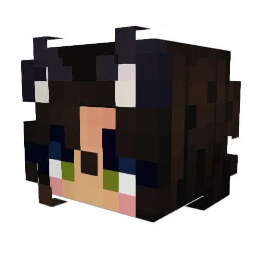 Meowliday Minecraft avatar head, 3D render