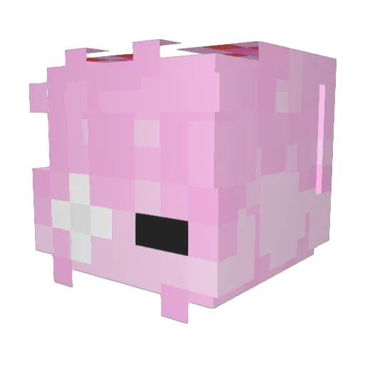 Meowlony Minecraft avatar head, 3D render