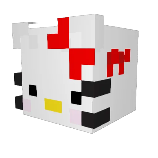 MeownceCat Minecraft avatar head, 3D render