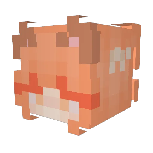 Meowntha Minecraft avatar head, 3D render