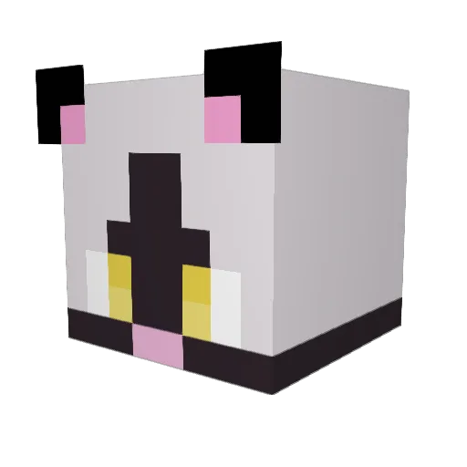 Meownya Minecraft avatar head, 3D render