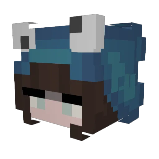Meowpurroni Minecraft avatar head, 3D render