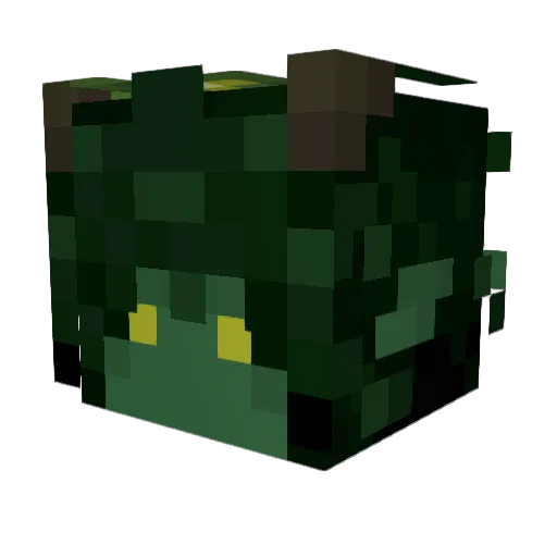Meowralis Minecraft avatar head, 3D render