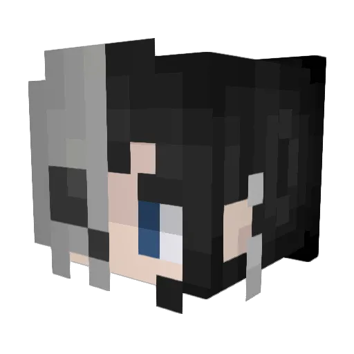 Meowshu02_ Minecraft avatar head, 3D render