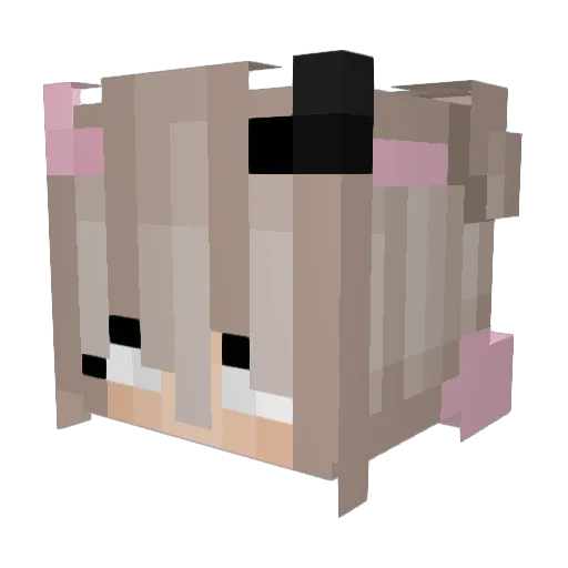 Meowthicc Minecraft avatar head, 3D render