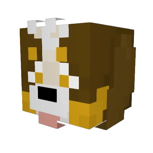 Meowticat Minecraft avatar head, 3D render