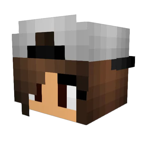 Meowuhh Minecraft avatar head, 3D render