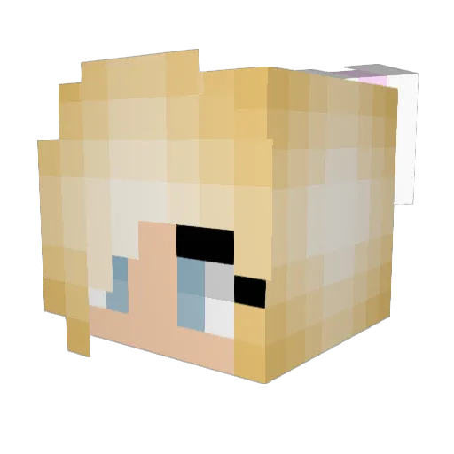 Meowuwu Minecraft avatar head, 3D render