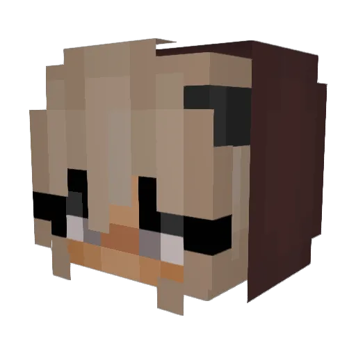 Meowwka_ Minecraft avatar head, 3D render
