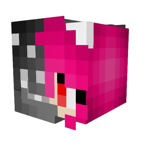 Meowyza Minecraft avatar head, 3D render
