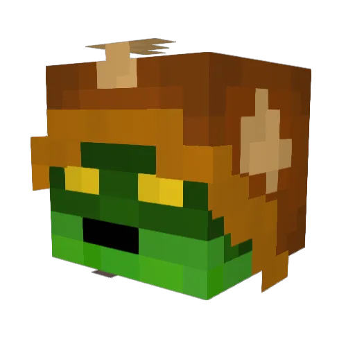 Meowzrr Minecraft avatar head, 3D render