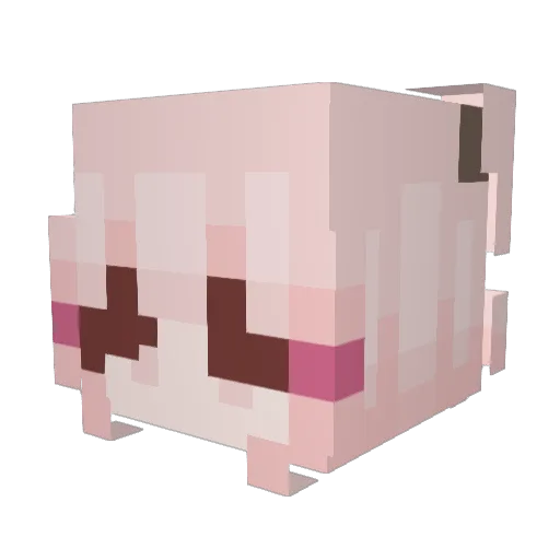 Meowzuki Minecraft avatar head, 3D render