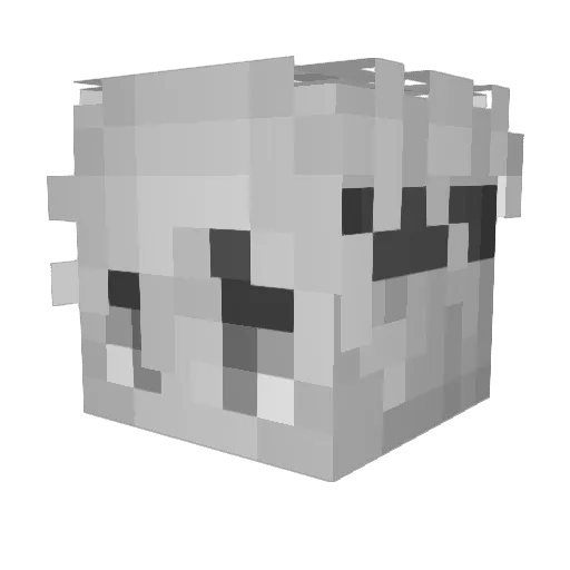 Meqx Minecraft avatar head, 3D render