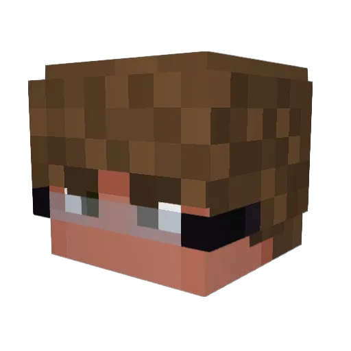 Mer3er Minecraft avatar head, 3D render