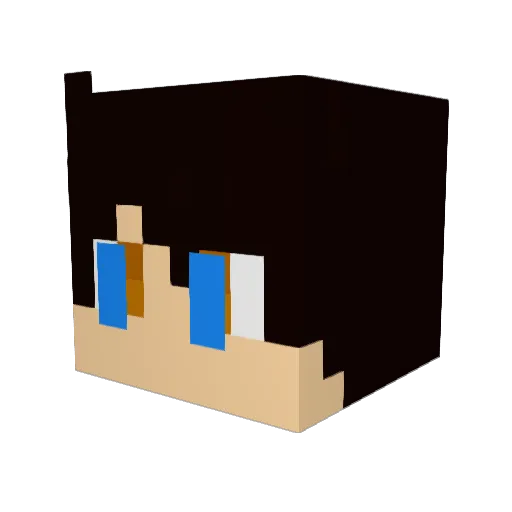 MerIin Minecraft avatar head, 3D render