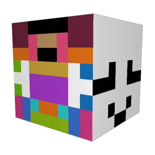 MerTTreM Minecraft avatar head, 3D render