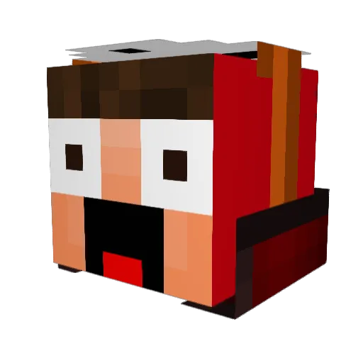 MerWj Minecraft avatar head, 3D render