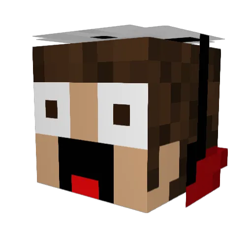 MerWj_ Minecraft avatar head, 3D render