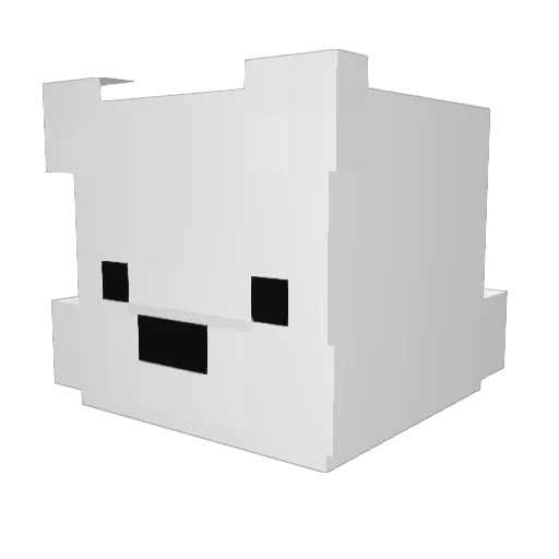MeraOye Minecraft avatar head, 3D render