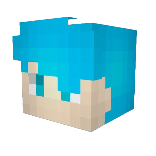 Meraclis Minecraft avatar head, 3D render