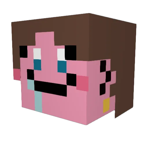 Meraid Minecraft avatar head, 3D render