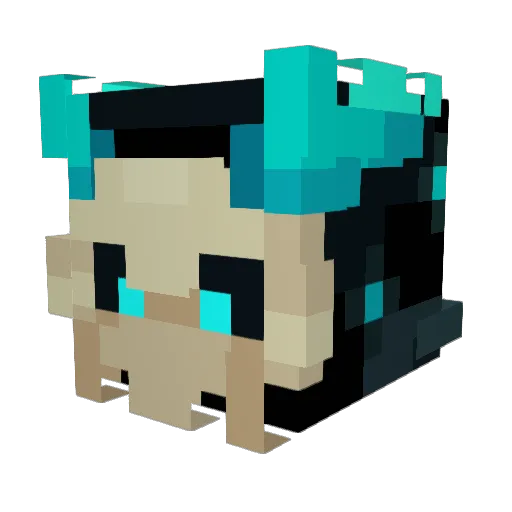 Merald0 Minecraft avatar head, 3D render