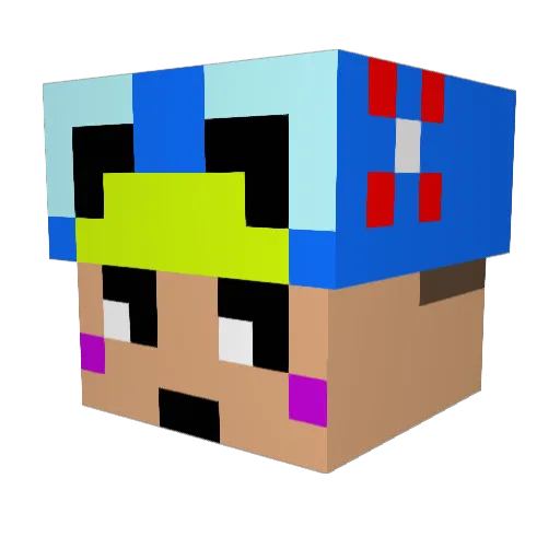 Merarli Minecraft avatar head, 3D render
