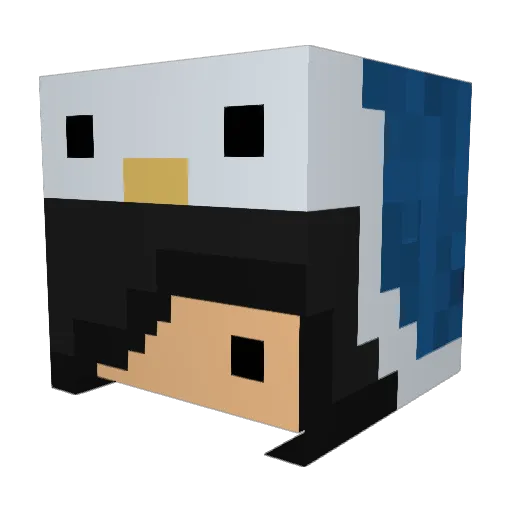 Meravoc Minecraft avatar head, 3D render