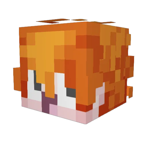 Merboo Minecraft avatar head, 3D render