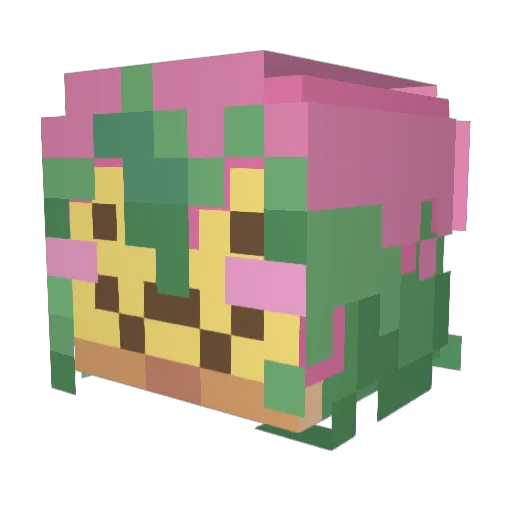 Merbtacular Minecraft avatar head, 3D render