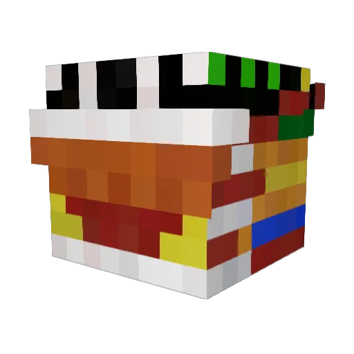 MercedesPetronas Minecraft avatar head, 3D render