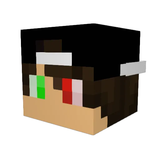 Merceeyful Minecraft avatar head, 3D render