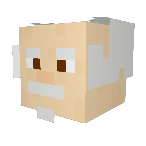 MerchantMan_ Minecraft avatar head, 3D render