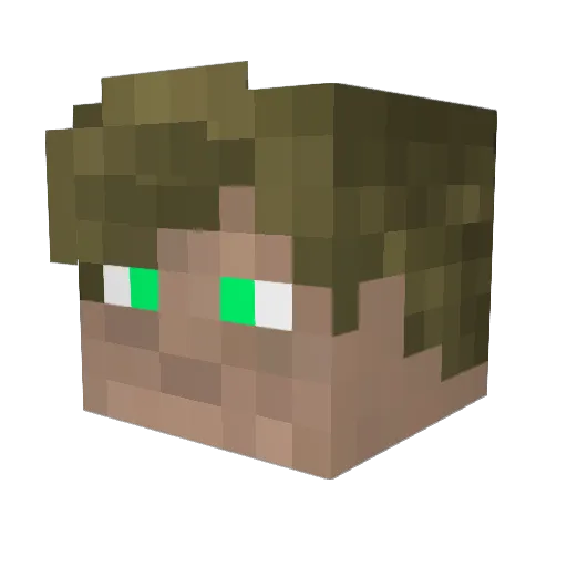MerchantV Minecraft avatar head, 3D render