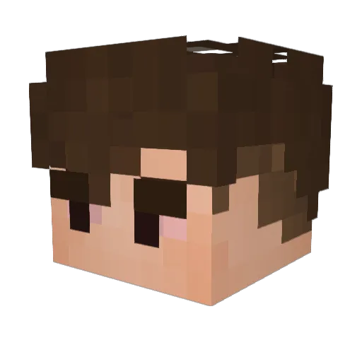 Merchick Minecraft avatar head, 3D render