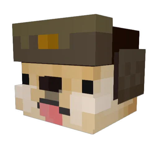 Mercillian Minecraft avatar head, 3D render