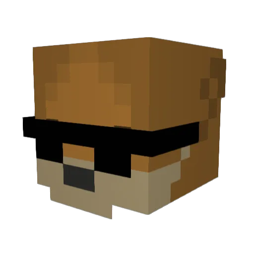 Mercss Minecraft avatar head, 3D render