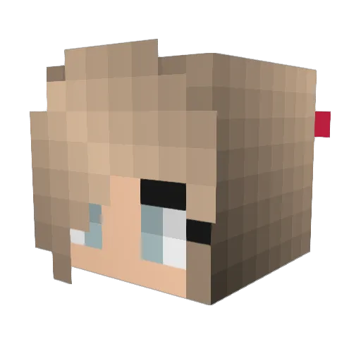 Mercyukk Minecraft avatar head, 3D render