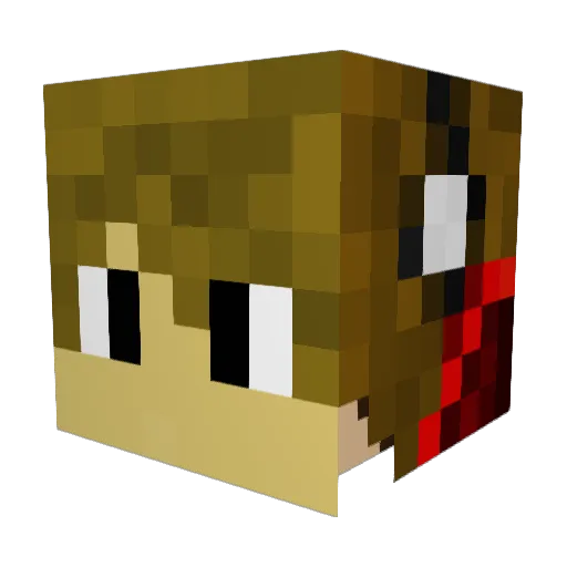 Merdeka Minecraft avatar head, 3D render