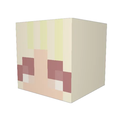 Merdeline Minecraft avatar head, 3D render