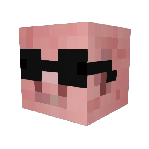 Merepiggy Minecraft avatar head, 3D render